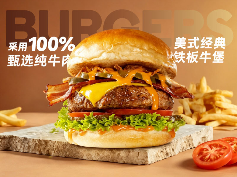 福咔恰鐵板牛肉漢堡系列產品